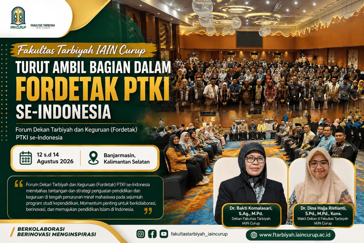 Dari Banjarmasin untuk Masa Depan Pendidikan Islam, Fakultas Tarbiyah IAIN Curup Hadiri Fordetak PTKI Se-Indonesia