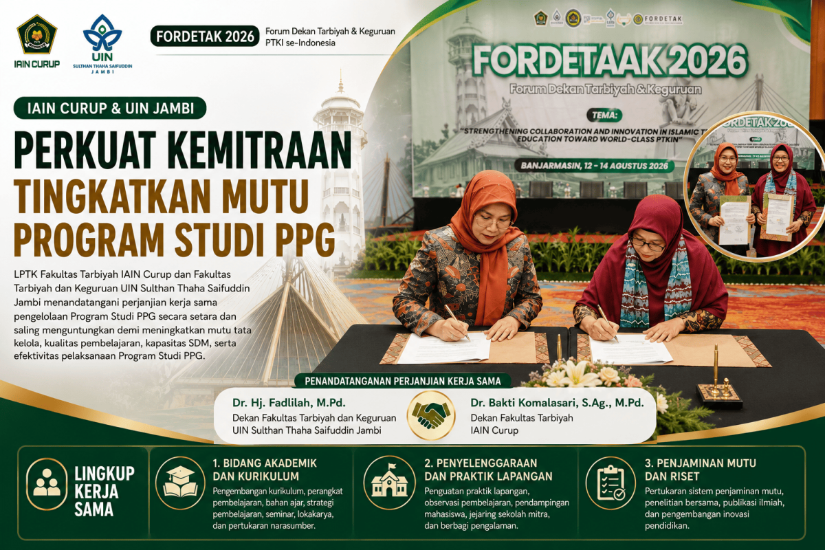 LPTK Fakultas Tarbiyah IAIN Curup dan UIN Sulthan Thaha Saifuddin Jambi Perkuat Kemitraan untuk Tingkatkan Mutu Program Studi PPG