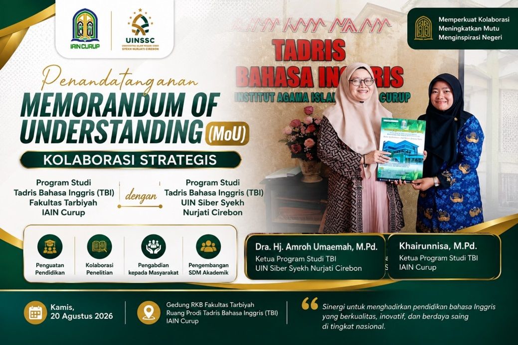 Kolaborasi Strategis Prodi TBI IAIN Curup dan UIN Siber Syekh Nurjati Cirebon Perkuat Jejaring Akademik dan Mutu Pendidikan Bahasa Inggris