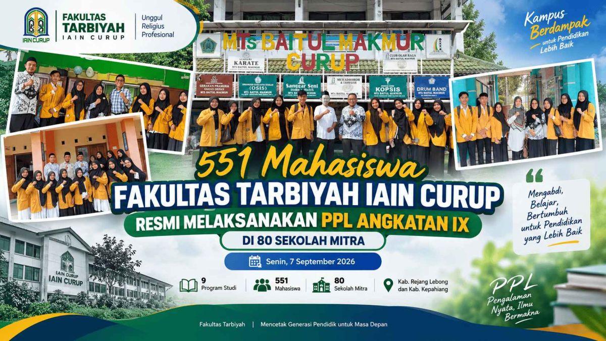 551 Mahasiswa Fakultas Tarbiyah IAIN Curup Resmi Terjun ke Sekolah Mitra, Laksanakan PPL Angkatan IX di 80 Lokasi