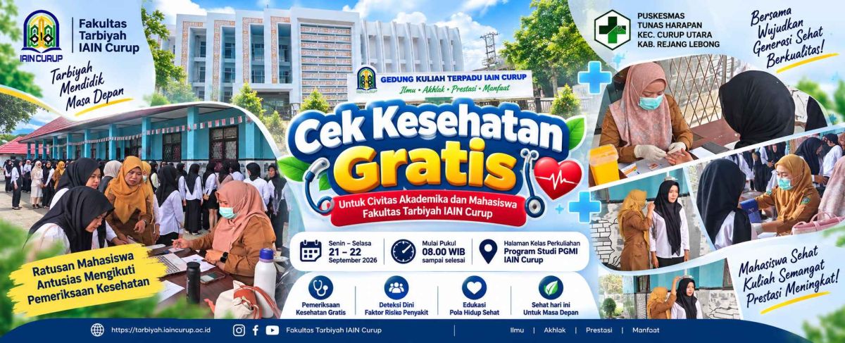 Ratusan Mahasiswa Fakultas Tarbiyah IAIN Curup Antusias Ikuti Cek Kesehatan Gratis Bersama Puskesmas Tunas Harapan