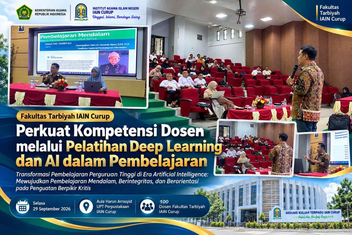 Fakultas Tarbiyah IAIN Curup Perkuat Kompetensi Dosen melalui Pelatihan Deep Learning dan AI dalam Pembelajaran