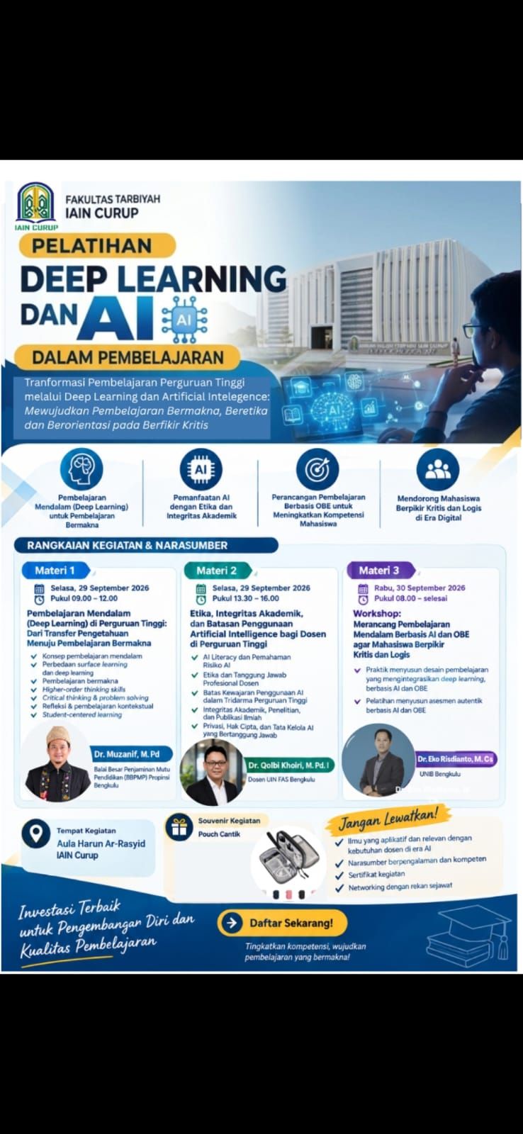 Hari Kedua, Dosen Prodi PBA IAIN Curup Ikuti Pelatihan Deep Learning dan AI dalam Pembelajaran 