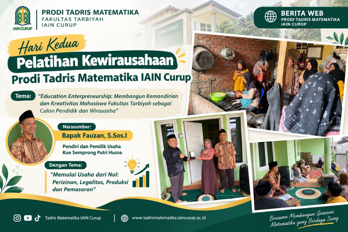 Mahasiswa Tadris Matematika IAIN Curup Belajar Langsung dari Pelaku Usaha Kue Semprong Putri Husna