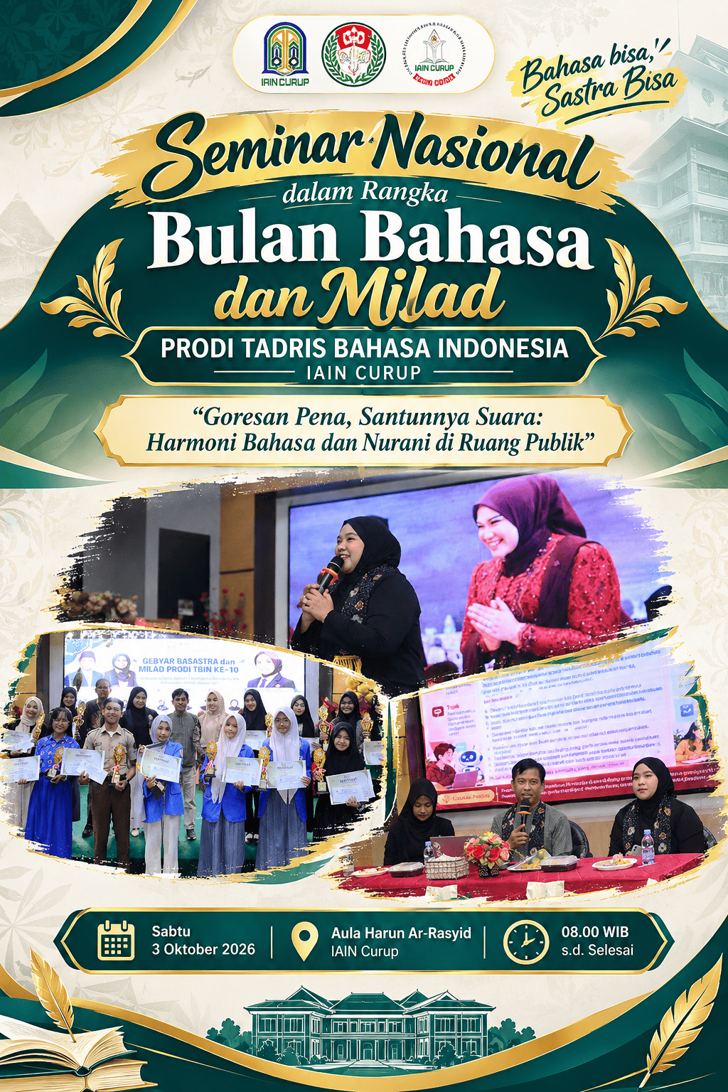Dari Panggung Kata ke Ruang Karya: Seminar Nasional Satu Dekade TBIN IAIN Curup Apresiasi Kreativitas Generasi Muda